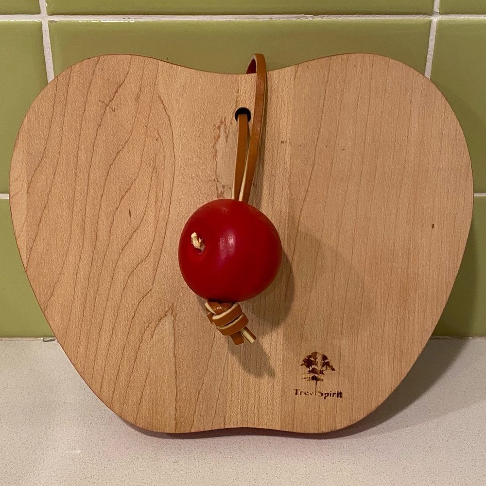 Tree Spirit “Apple” Hardwood Cutting Board — Rustic Kitchen Decor